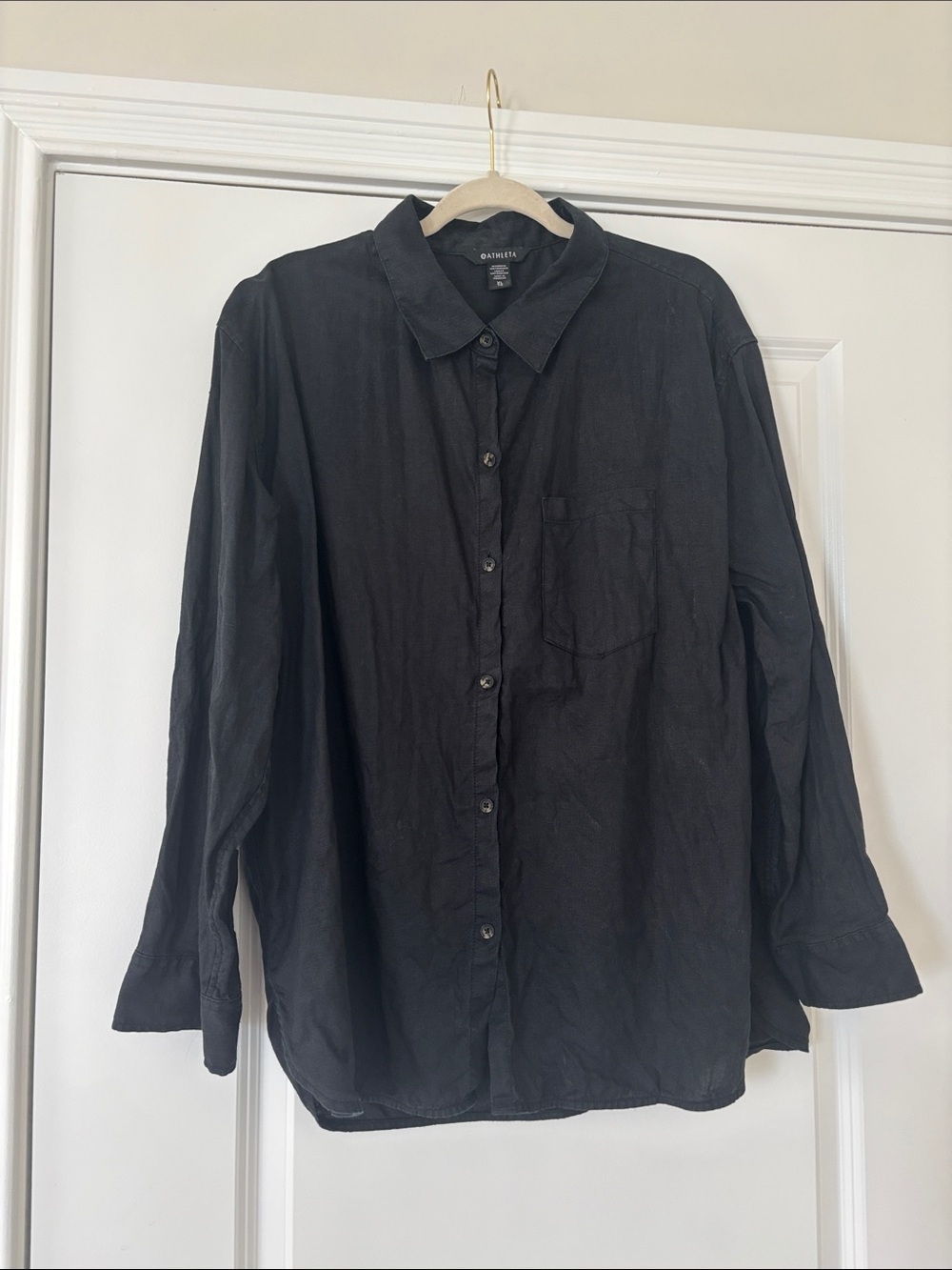 Athleta Black Button-Front Women's Shirt